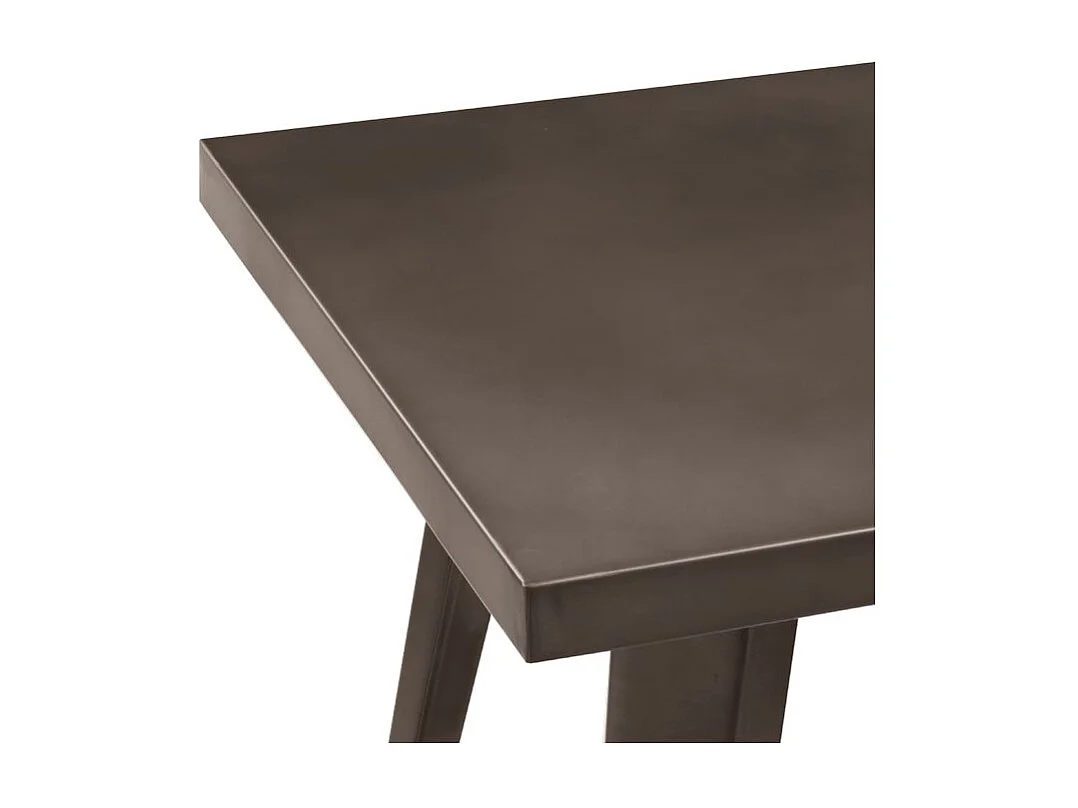 Table de bar carrée 2 personnes en métal gris métallisé 60 cm - Indus