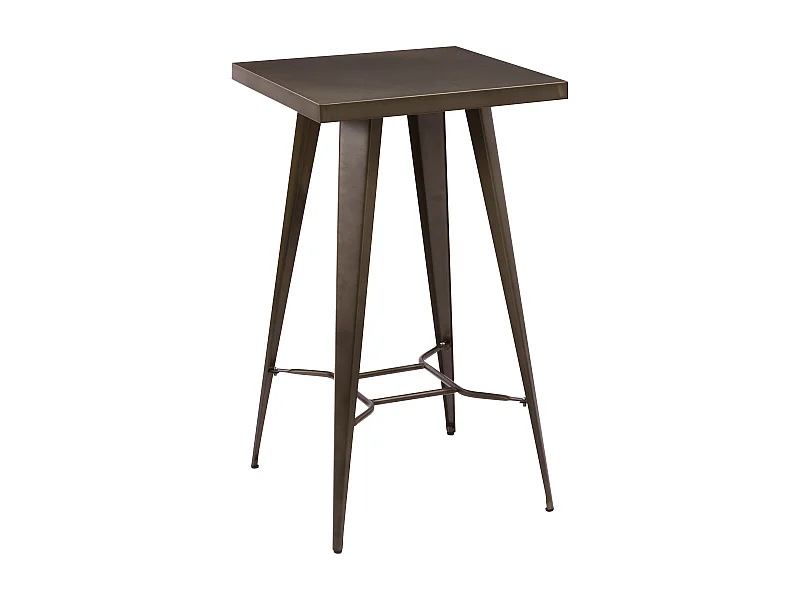 Mesa de bar cuadrada de metal gris, 2 personas - Indus