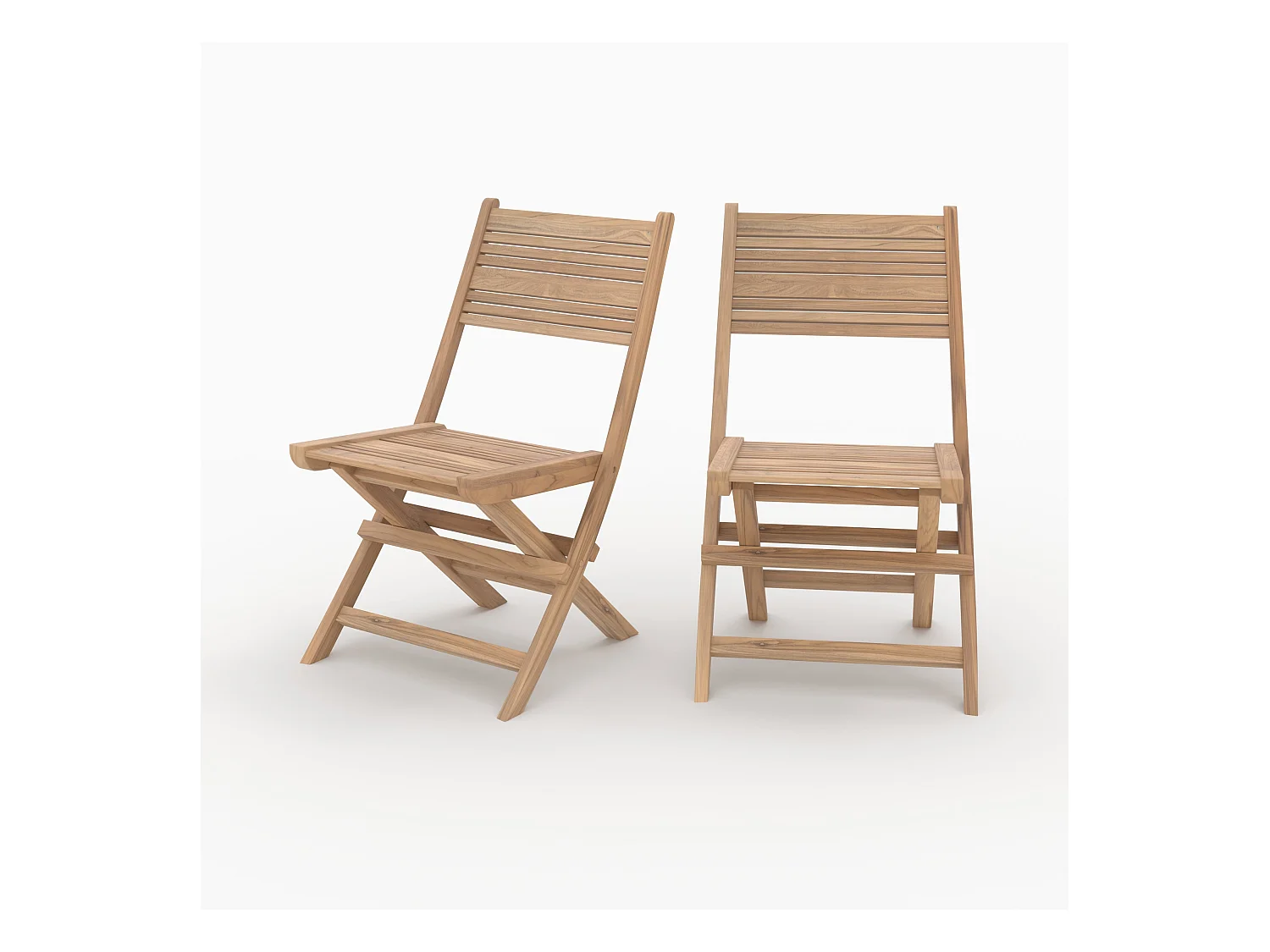 Set de 2 sillas de jardín plegables de teca - Nido