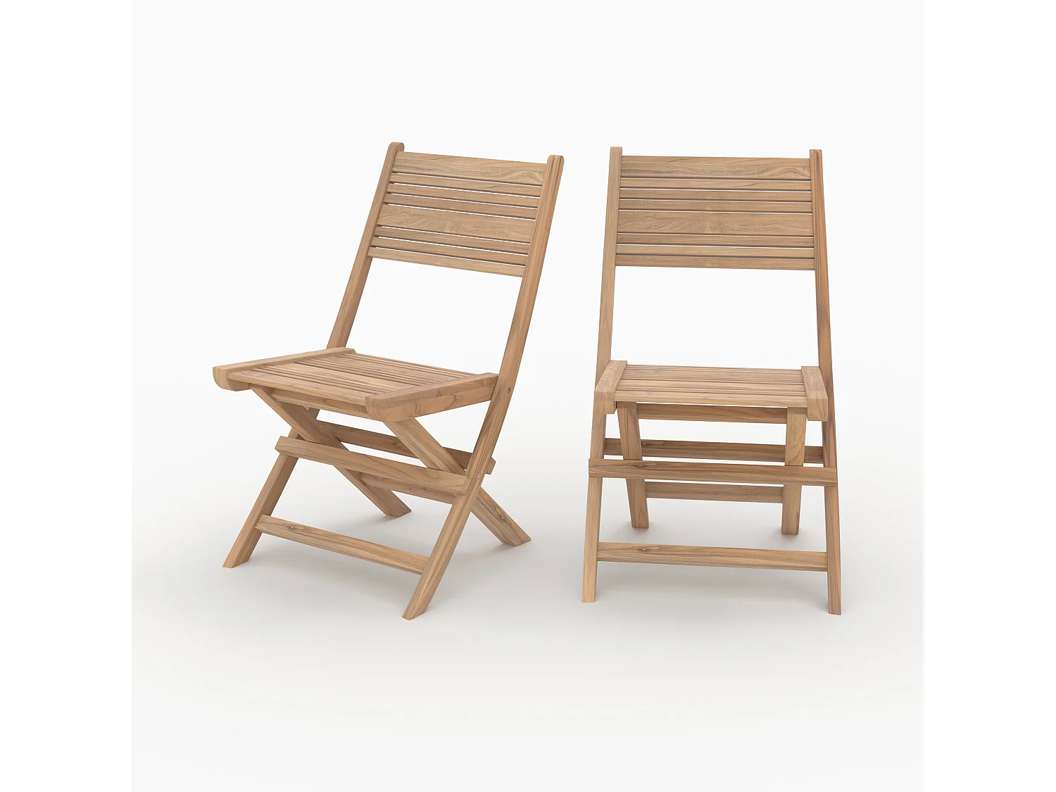 Set de 2 sillas de jardín plegables de teca - Nido