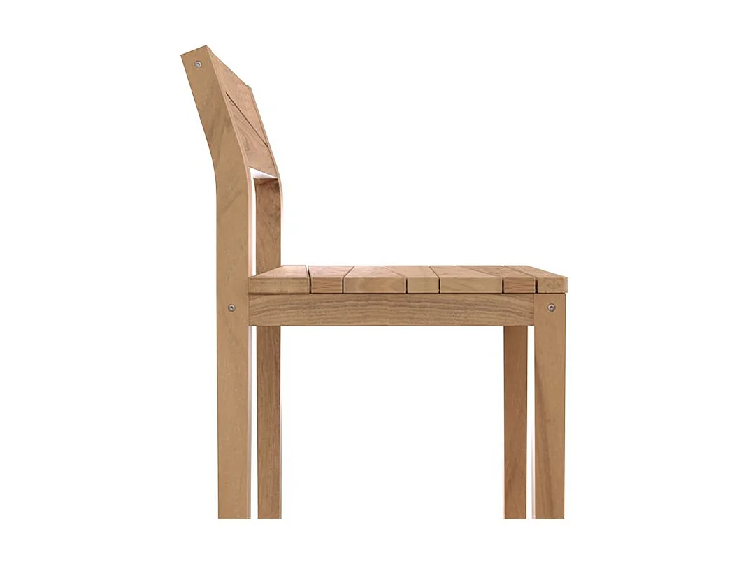 Lot de 2 chaises de bar extérieur 74 cm en bois de teck massif - Tunga