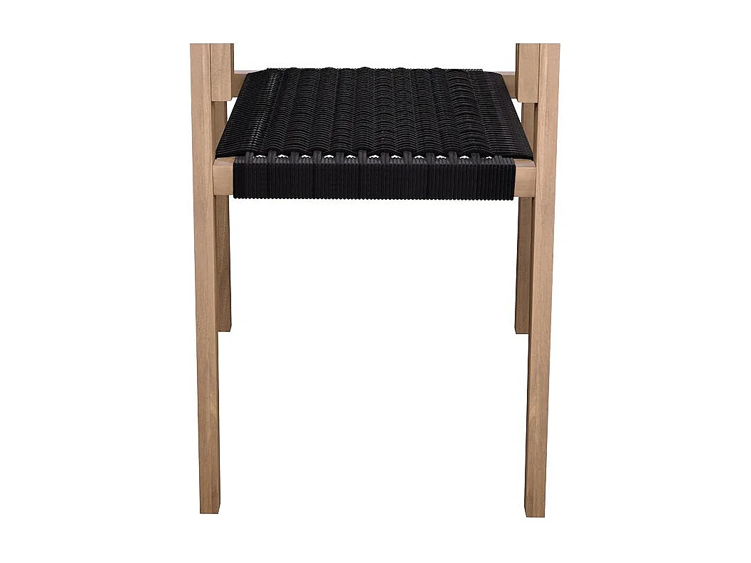 Set di 2 sedie da giardino impilabili in teak e corda intrecciata - Kapua