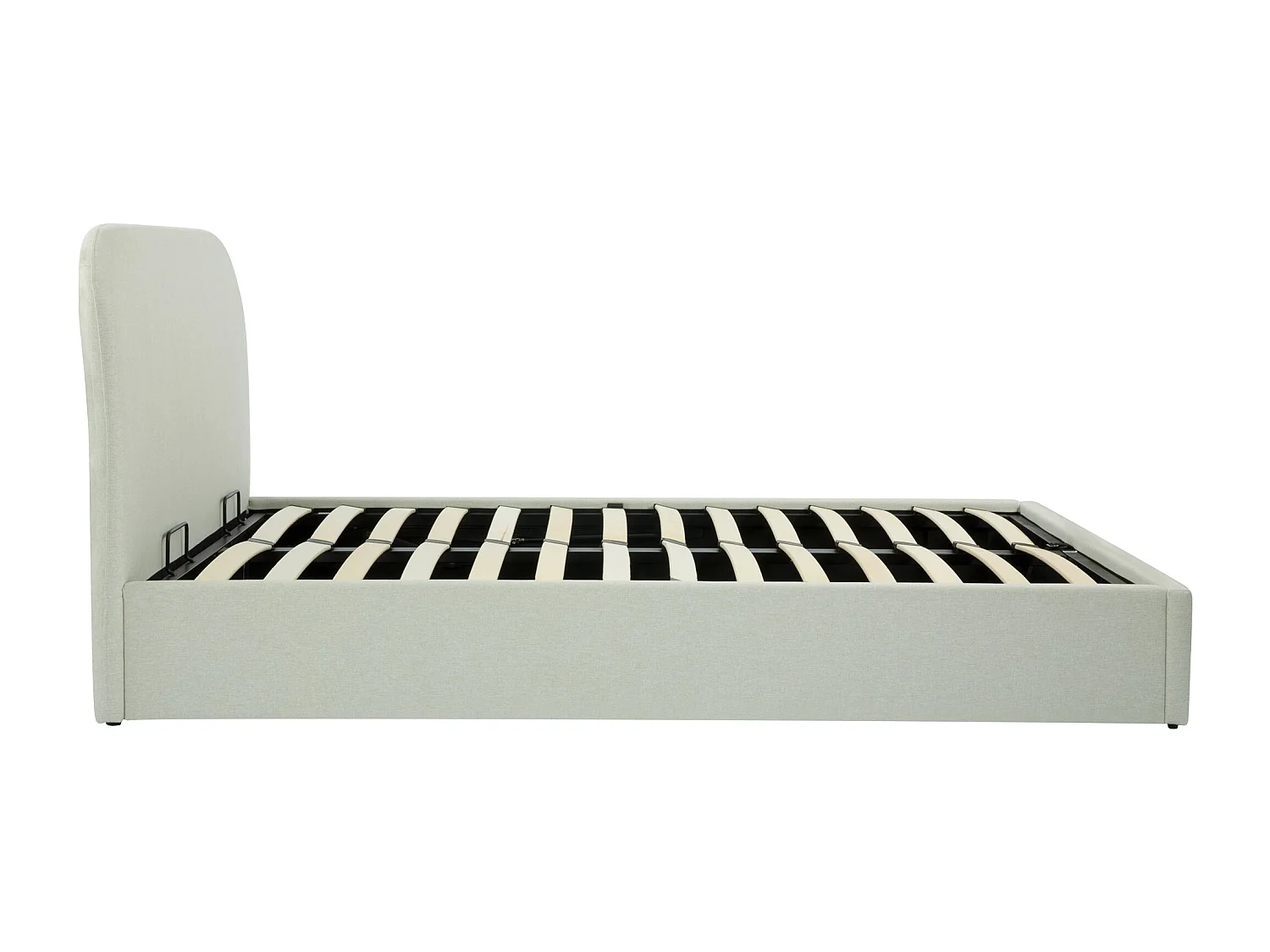 Letto matrimoniale con contenitore 140x190 cm in tessuto grigio/beige - Tilly