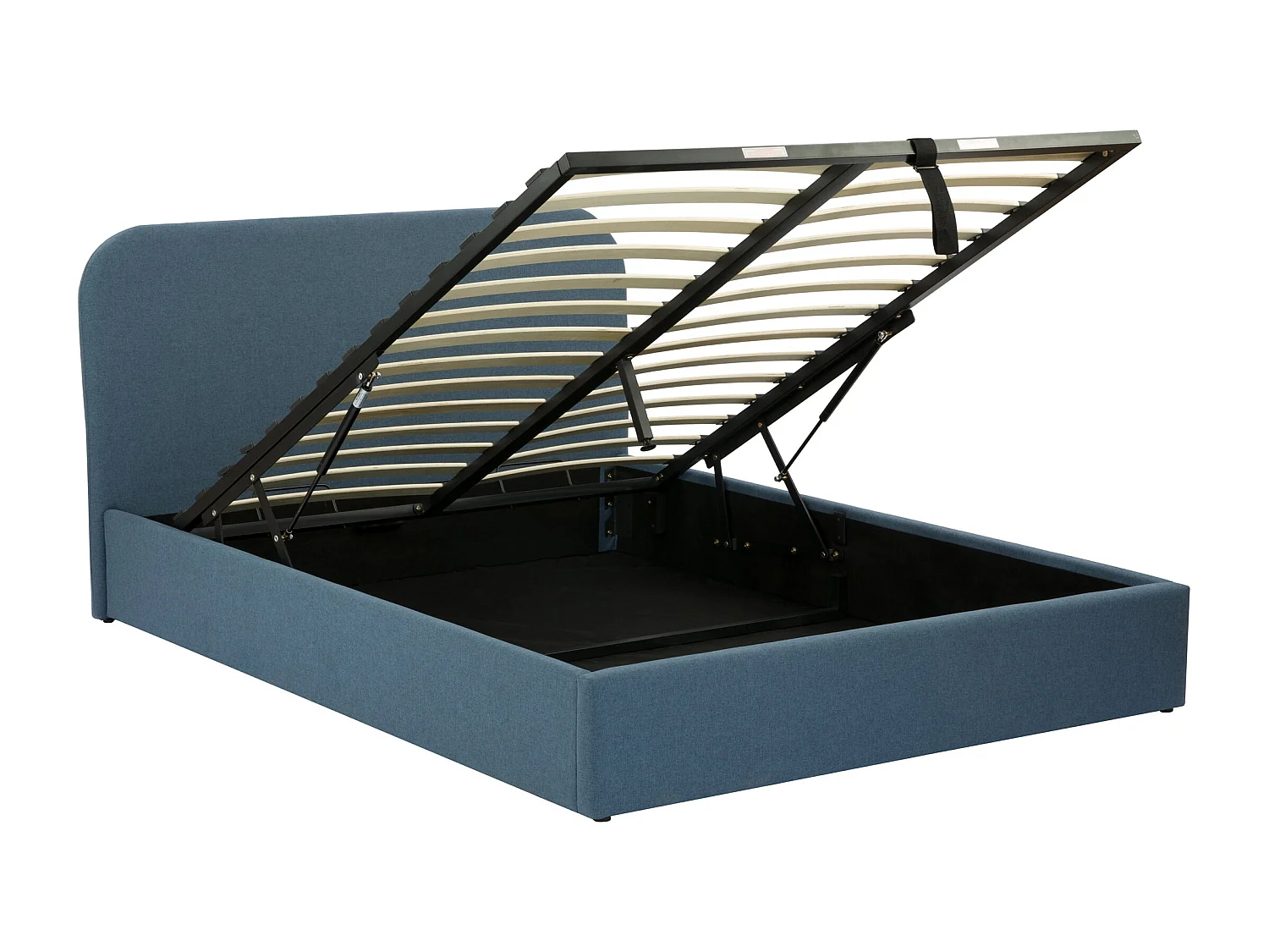 Letto contenitore 160x200 cm in tessuto blu - Tilly