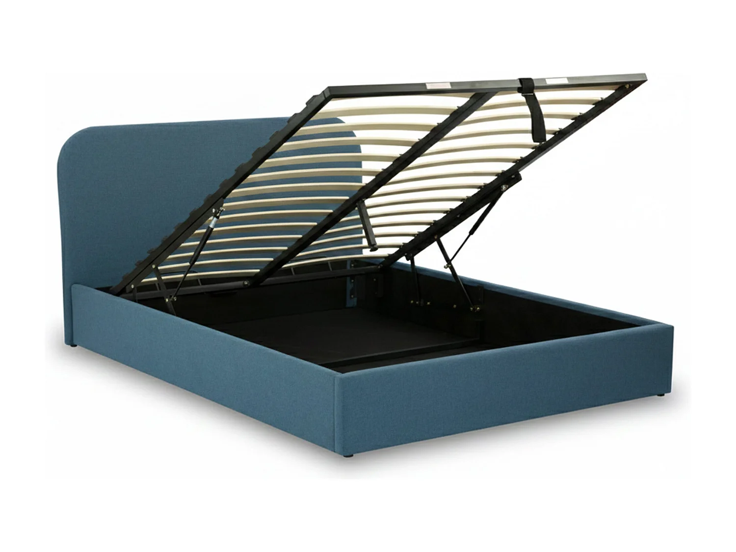 Letto contenitore 160x200 cm in tessuto blu - Tilly