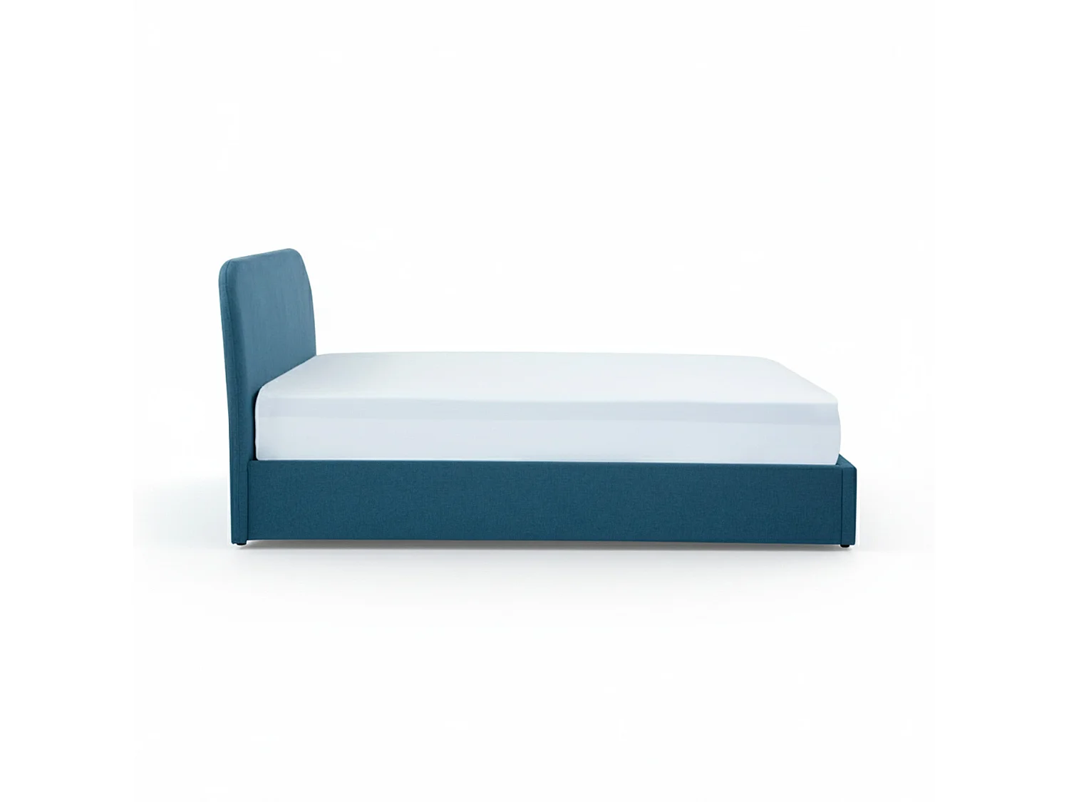 Letto matrimoniale con contenitore 160x200 cm in tessuto blu - Tilly