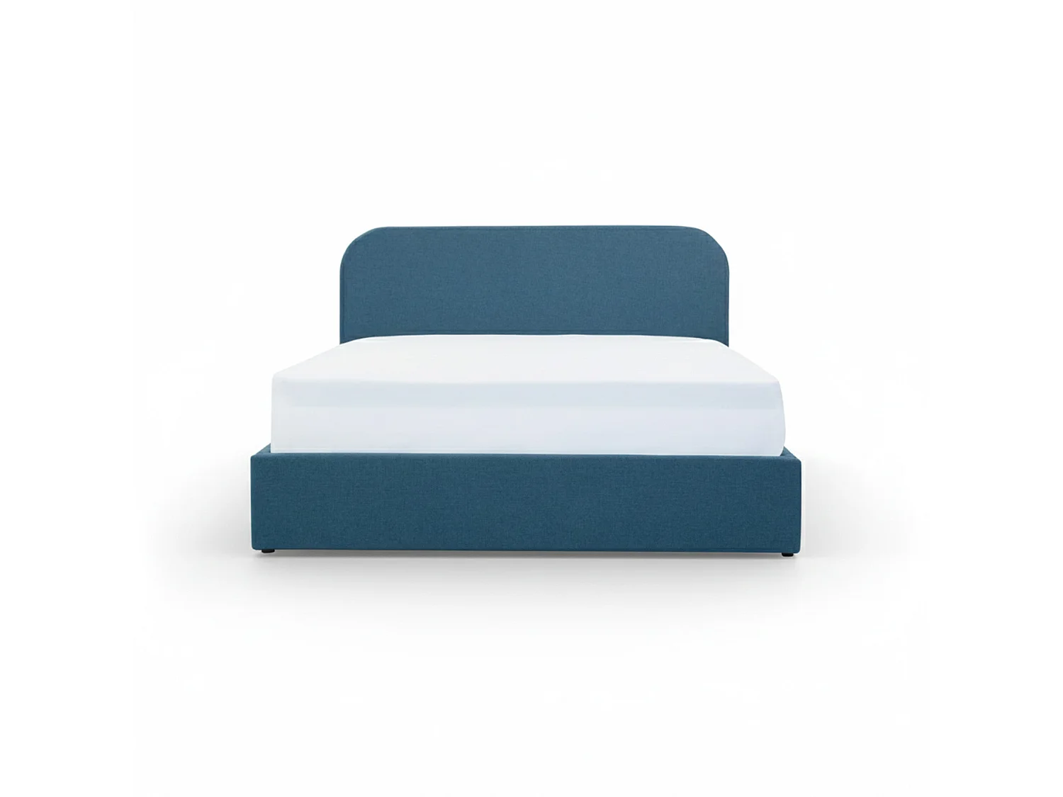 Letto matrimoniale con contenitore 160x200 cm in tessuto blu - Tilly