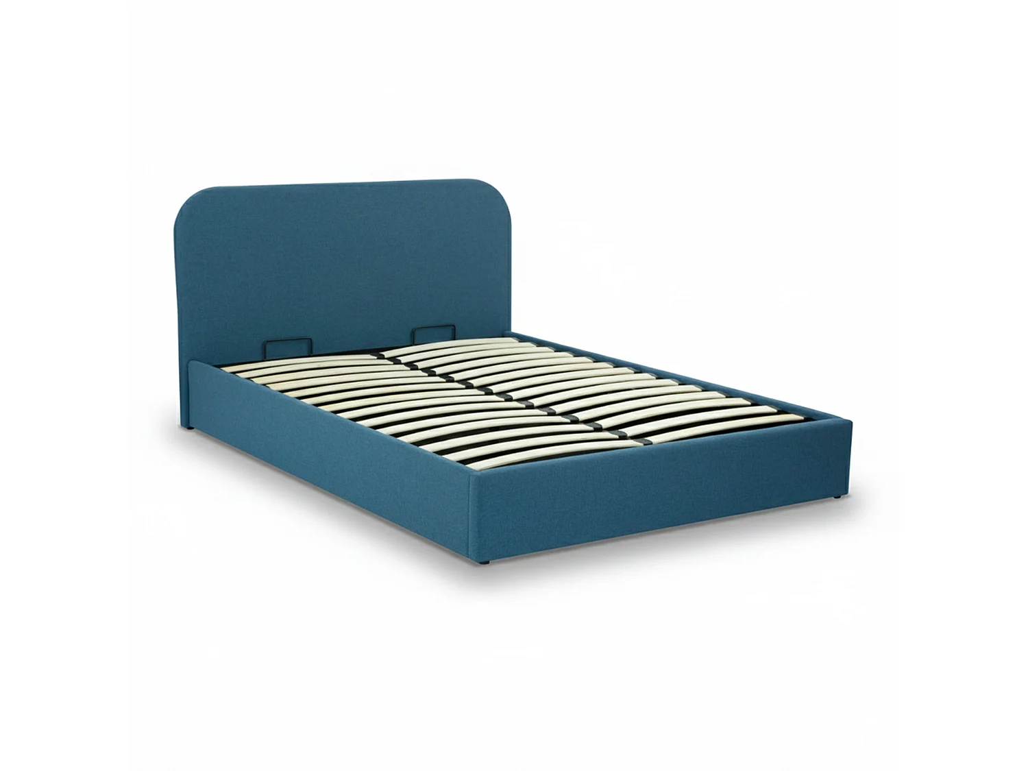 Letto matrimoniale con contenitore 160x200 cm in tessuto blu - Tilly