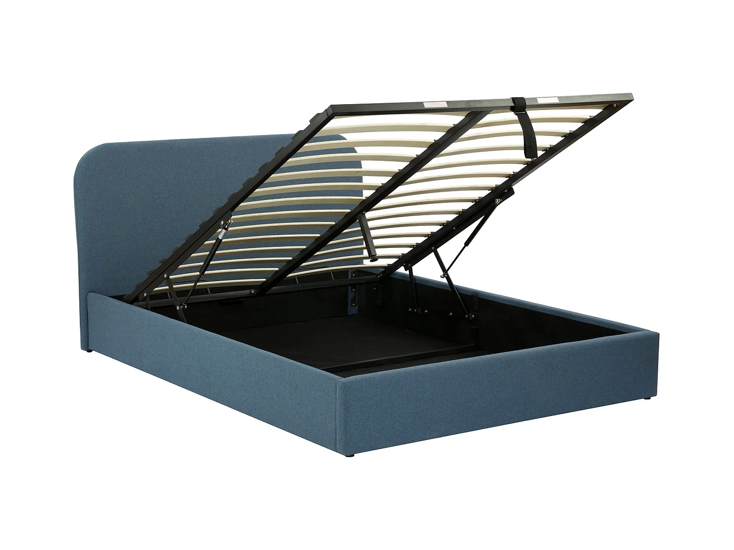 Lit double avec coffre 140x190 cm en tissu bleu - Tilly