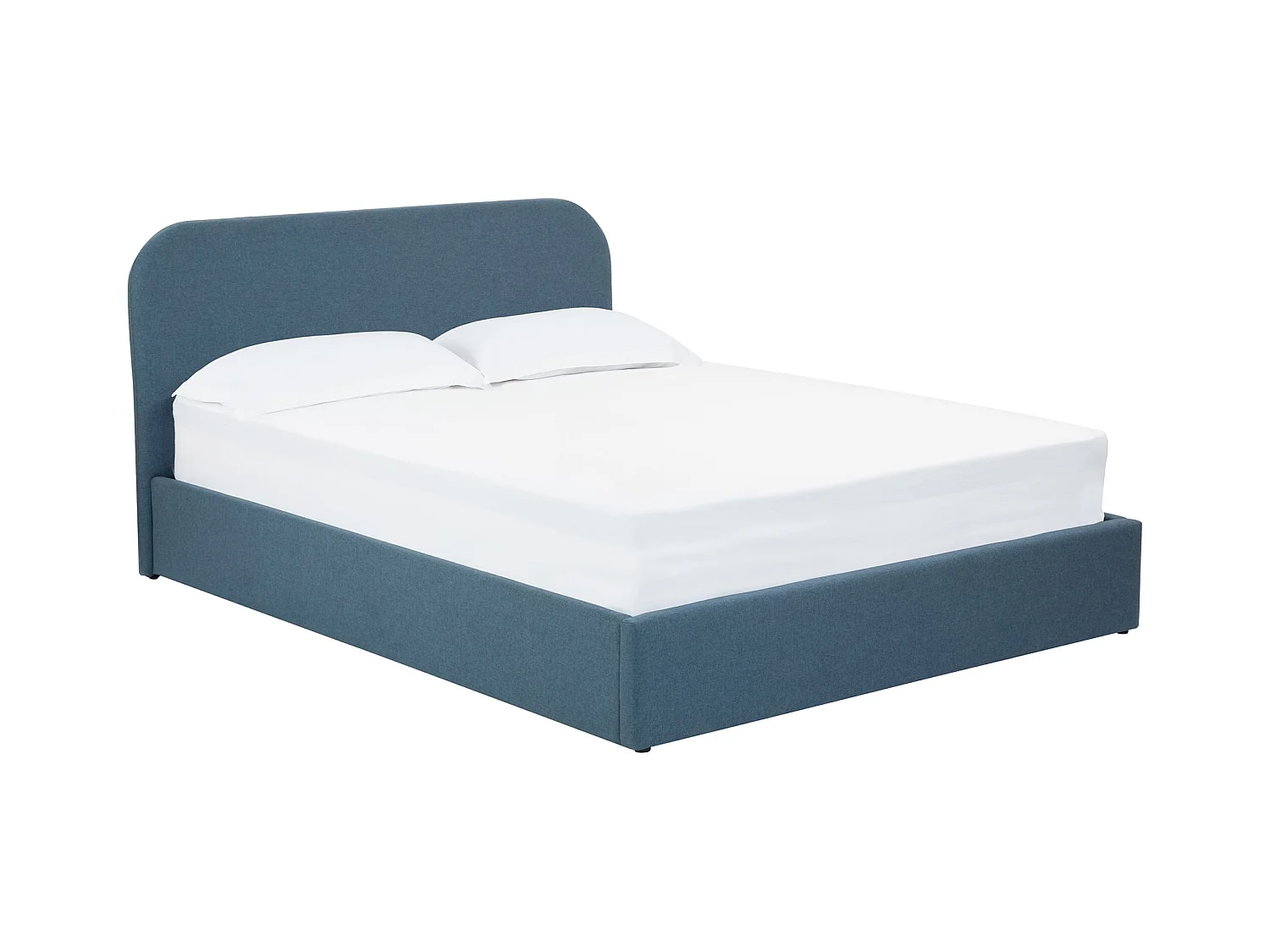 Lit double avec coffre 140x190 cm en tissu bleu - Tilly