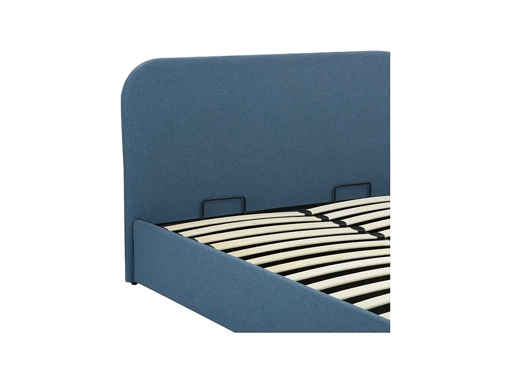 Lit double avec coffre 140x190 cm en tissu bleu - Tilly