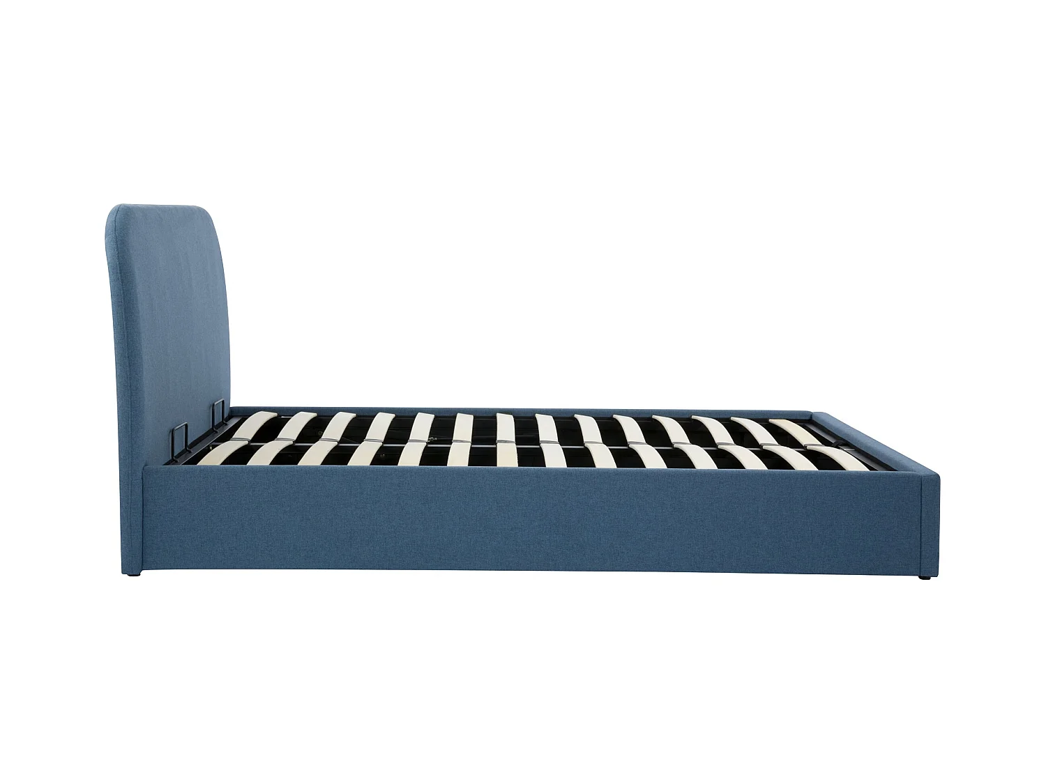 Lit double avec coffre 140x190 cm en tissu bleu - Tilly