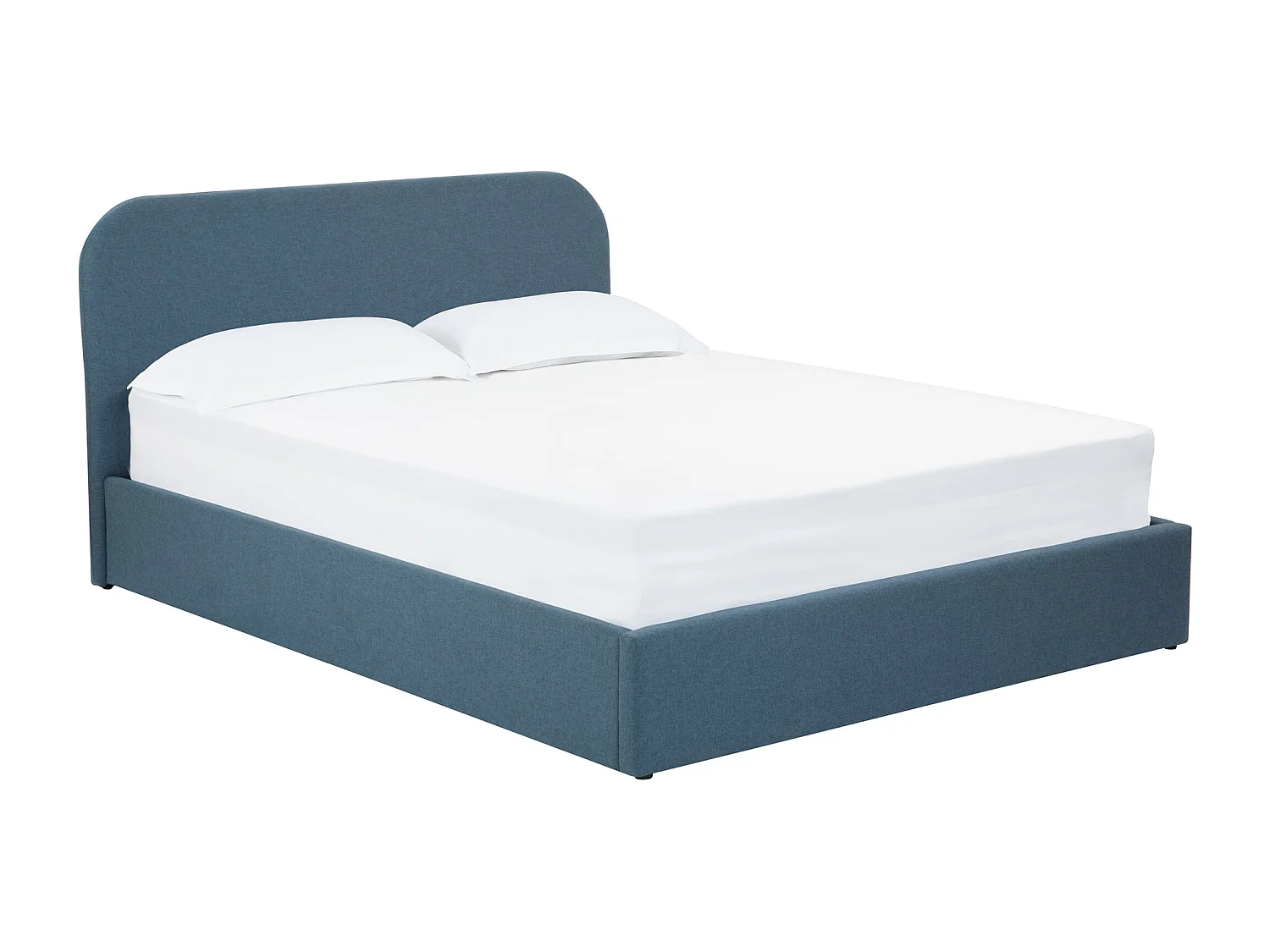 Lit double avec coffre 140x190 cm en tissu bleu - Tilly
