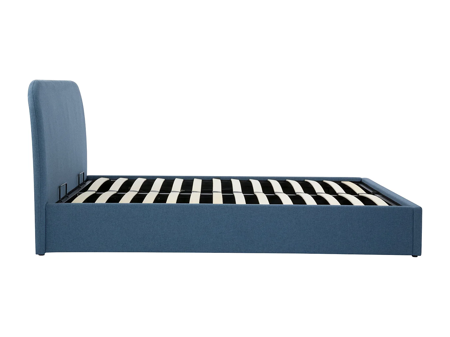 Letto matrimoniale con contenitore 140x190 cm in tessuto blu - Tilly
