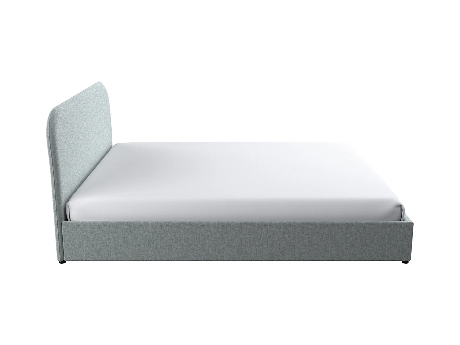 Cama doble 160x200 cm con caja de tela gris - Tilly