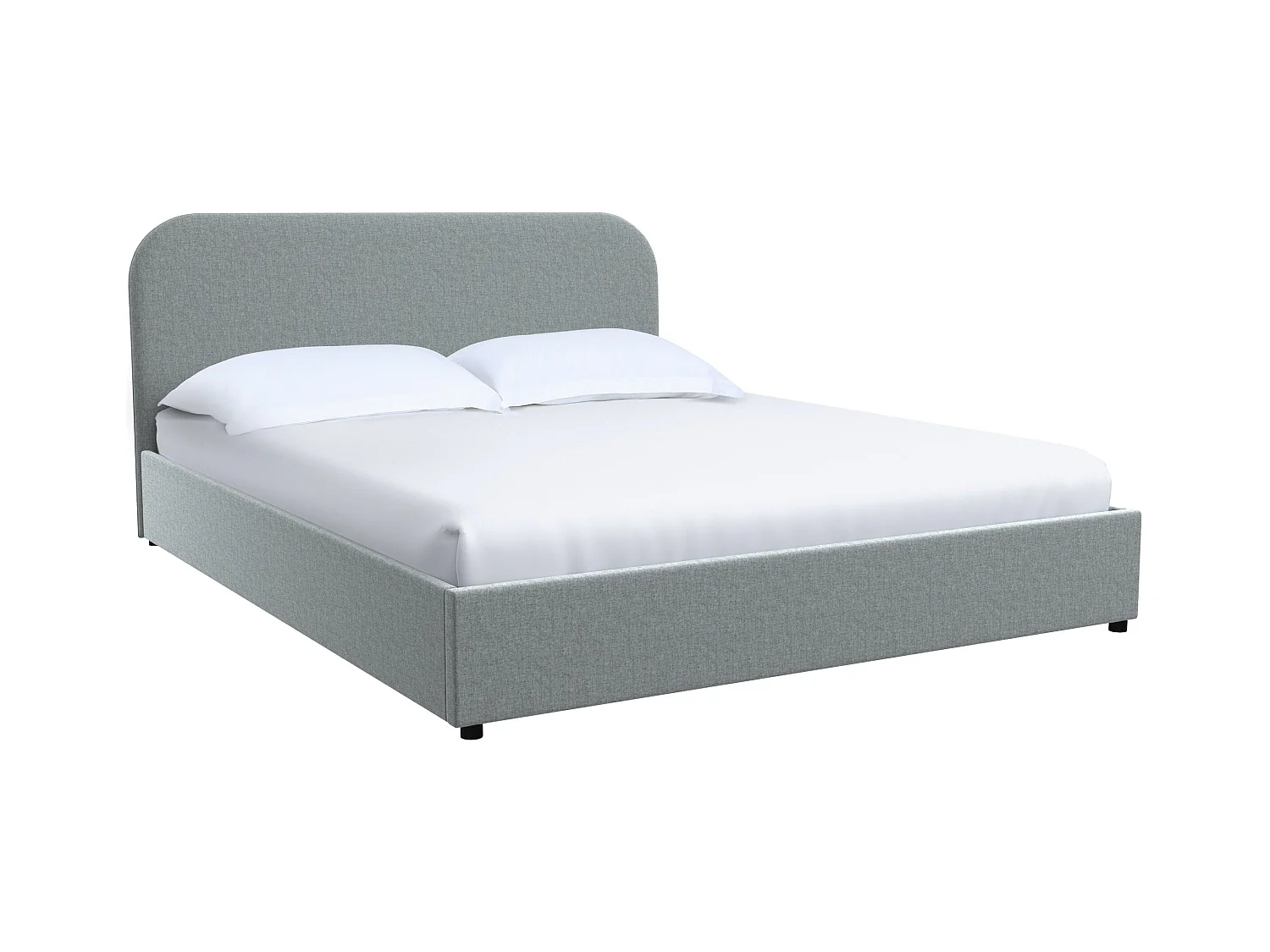 Cama doble 160x200 cm con caja de tela gris - Tilly