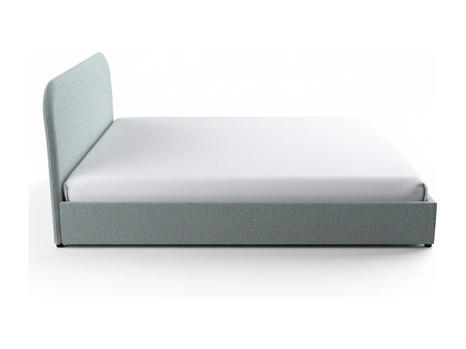 Cama doble 160x200 cm con caja de tela gris - Tilly