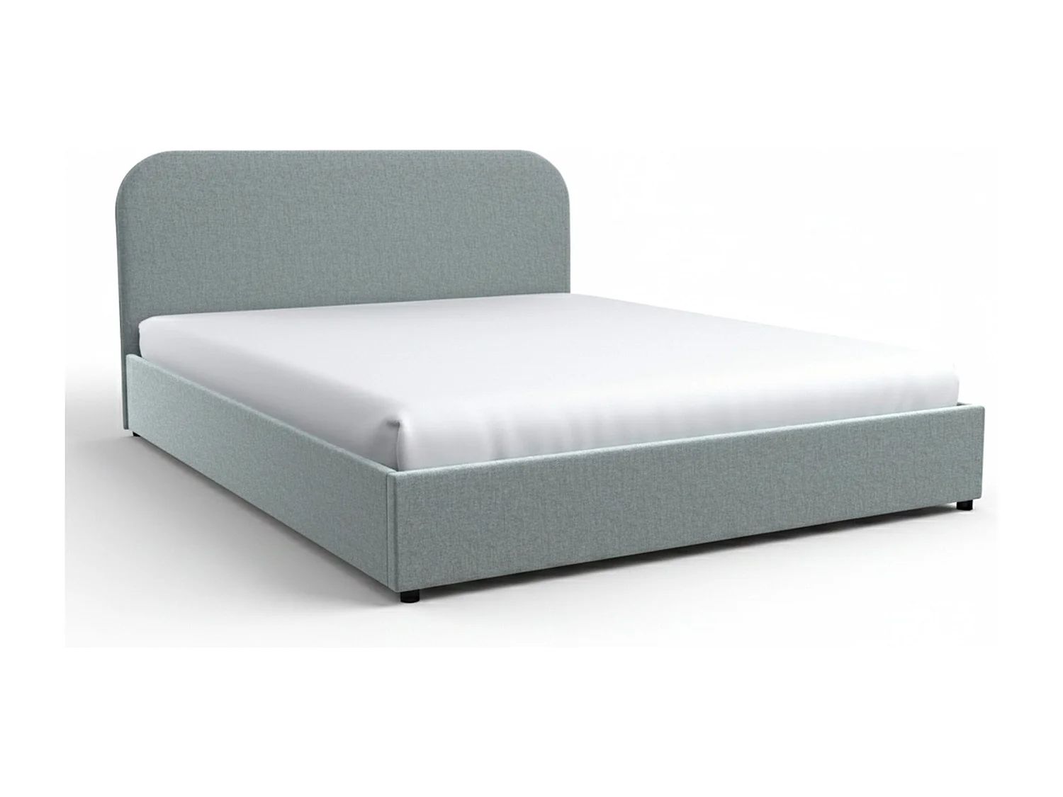 Cama doble 160x200 cm con caja de tela gris - Tilly