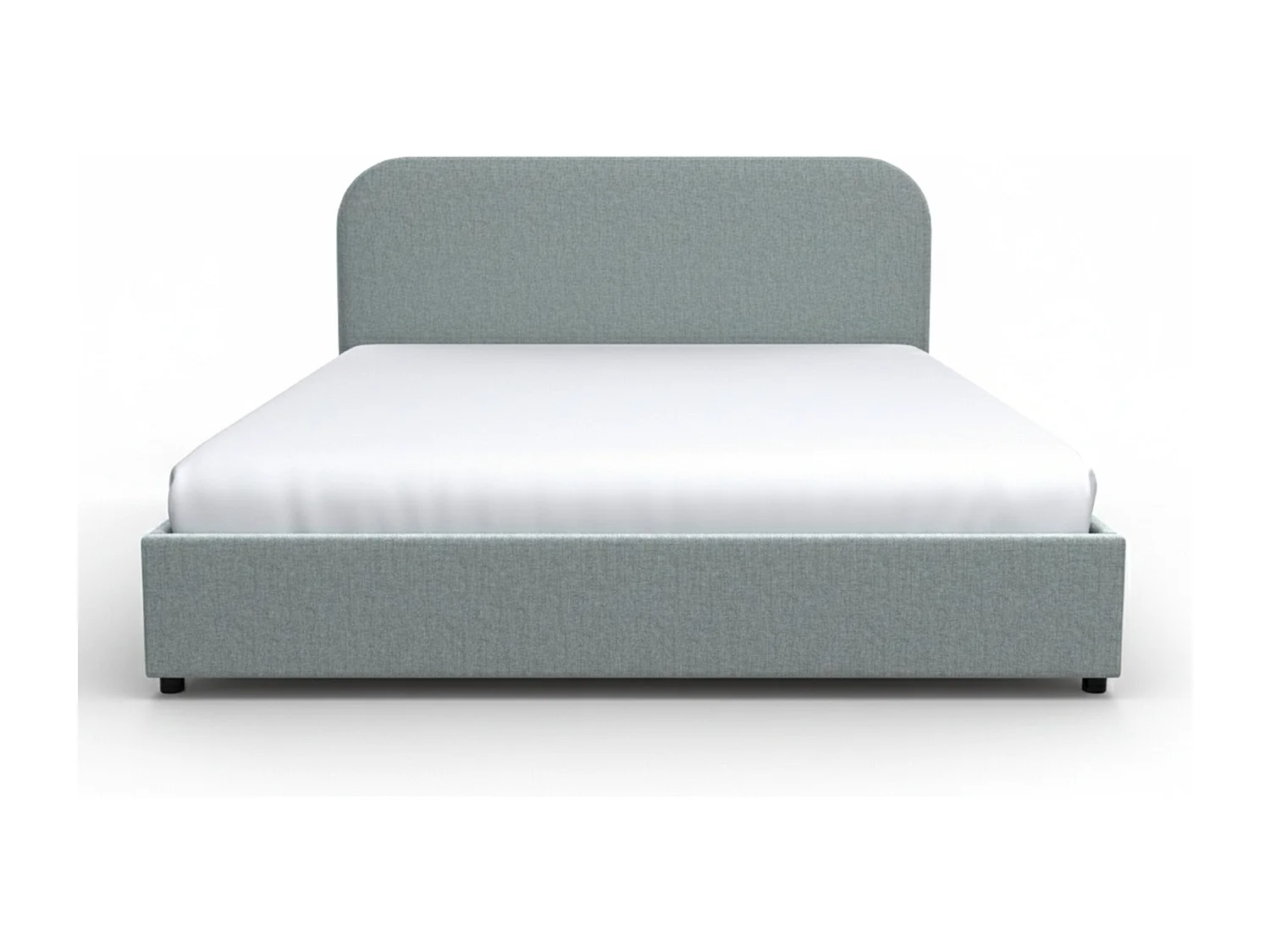 Cama doble 160x200 cm con caja de tela gris - Tilly