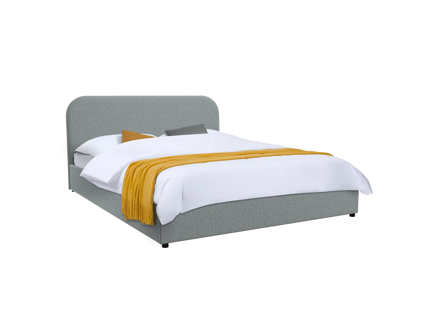 Letto matrimoniale 160x200 cm con contenitore in tessuto grigio - Tilly