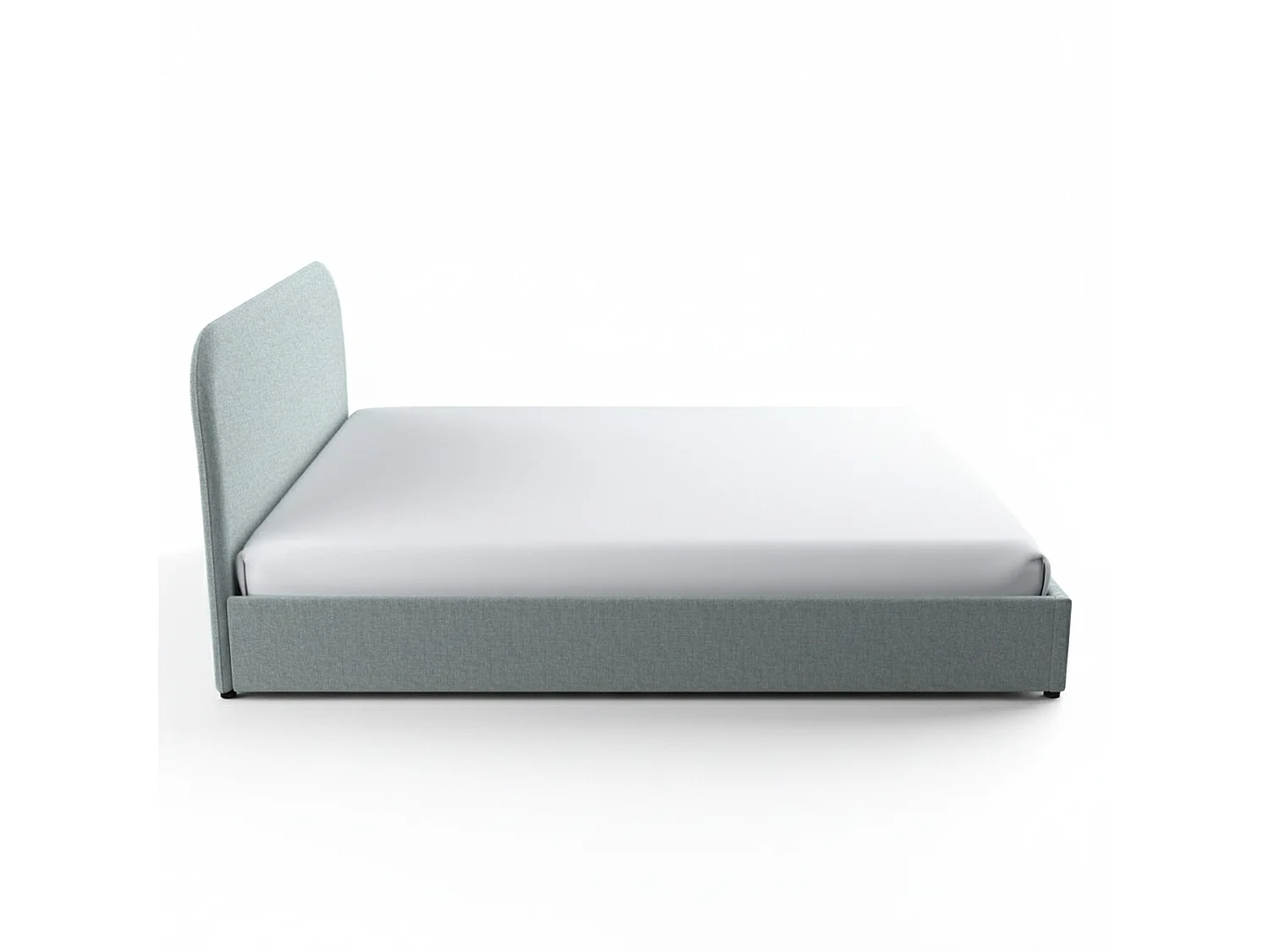Letto matrimoniale 160x200 cm con contenitore in tessuto grigio - Tilly
