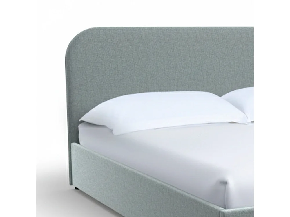 Letto matrimoniale 160x200 cm con contenitore in tessuto grigio - Tilly