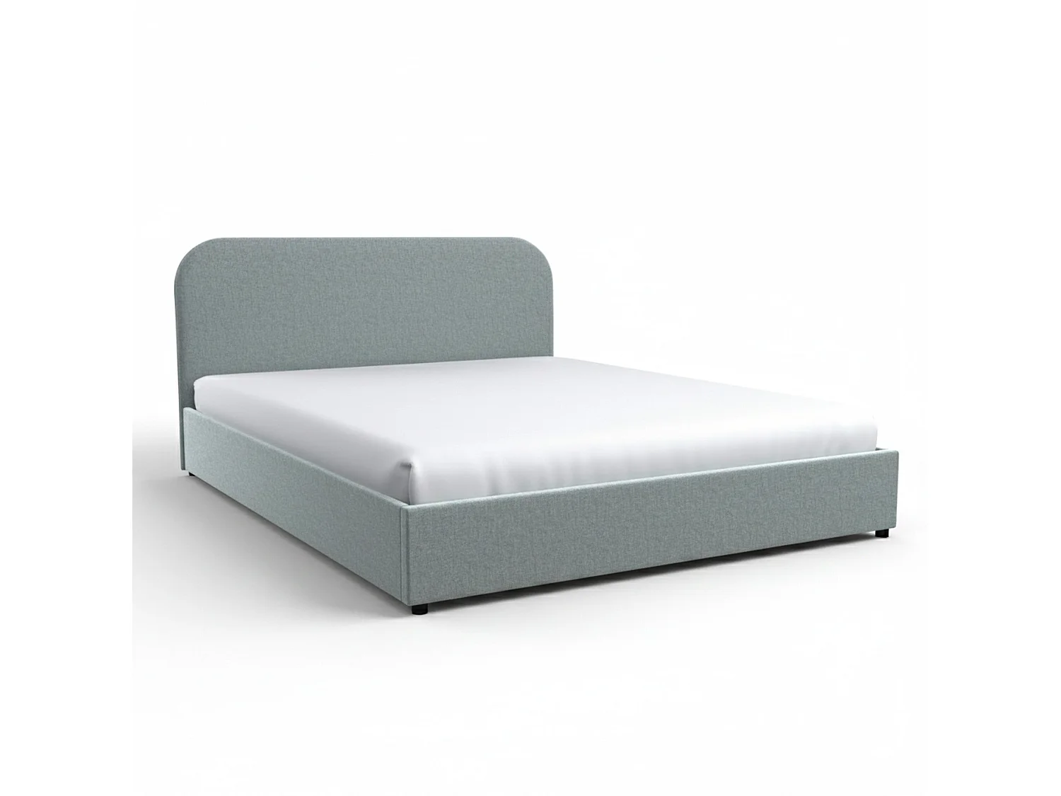 Letto matrimoniale 160x200 cm con contenitore in tessuto grigio - Tilly