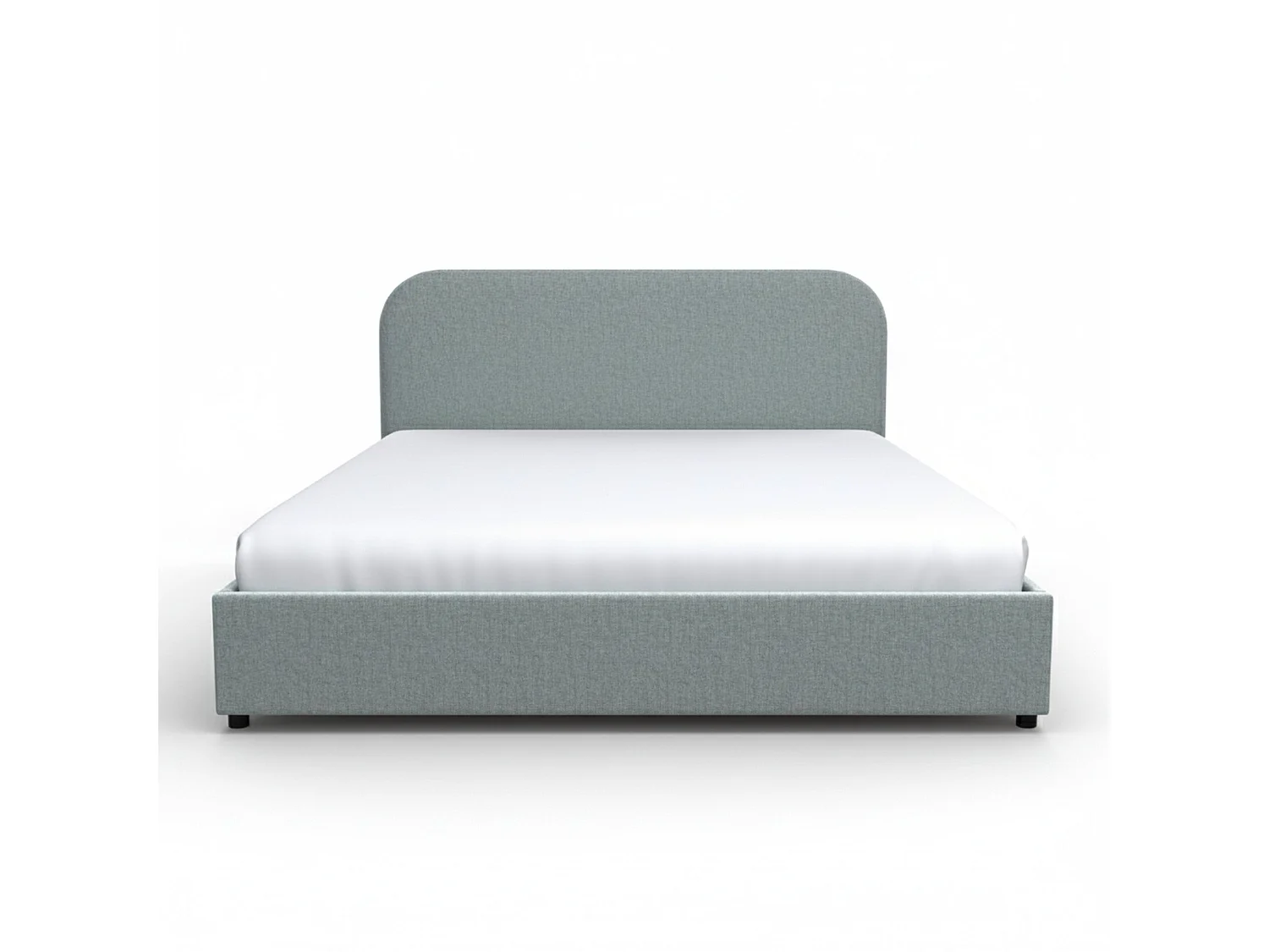 Letto matrimoniale 160x200 cm con contenitore in tessuto grigio - Tilly