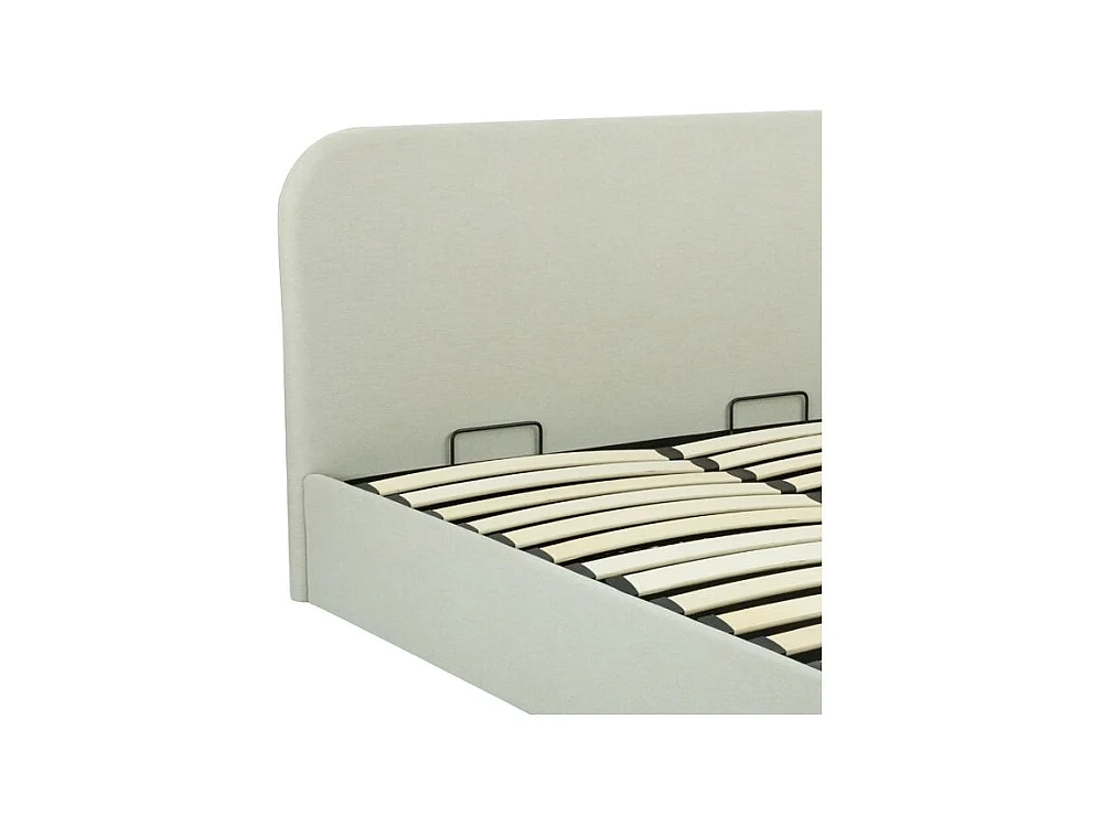 Lit double avec coffre 160x200 cm en tissu gris/beige - Tilly