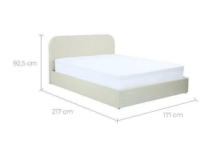 Letto contenitore 160x200 cm in tessuto grigio/beige - Tilly