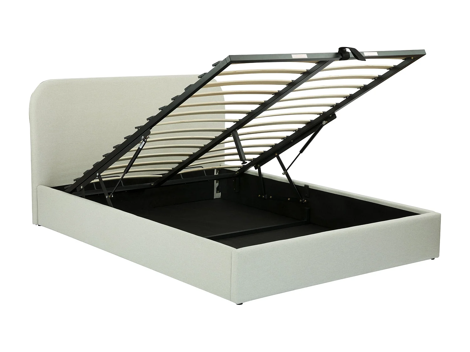 Letto contenitore 160x200 cm in tessuto grigio/beige - Tilly