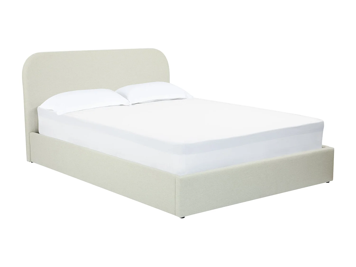 Letto contenitore 160x200 cm in tessuto grigio/beige - Tilly