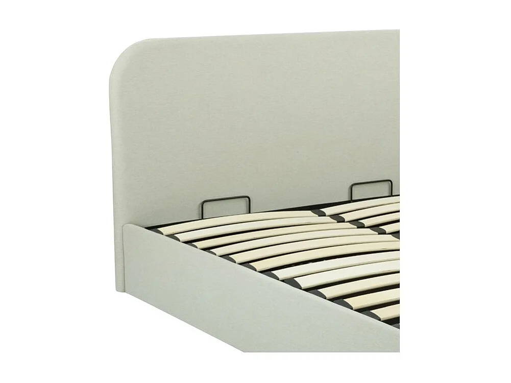 Letto contenitore 160x200 cm in tessuto grigio/beige - Tilly