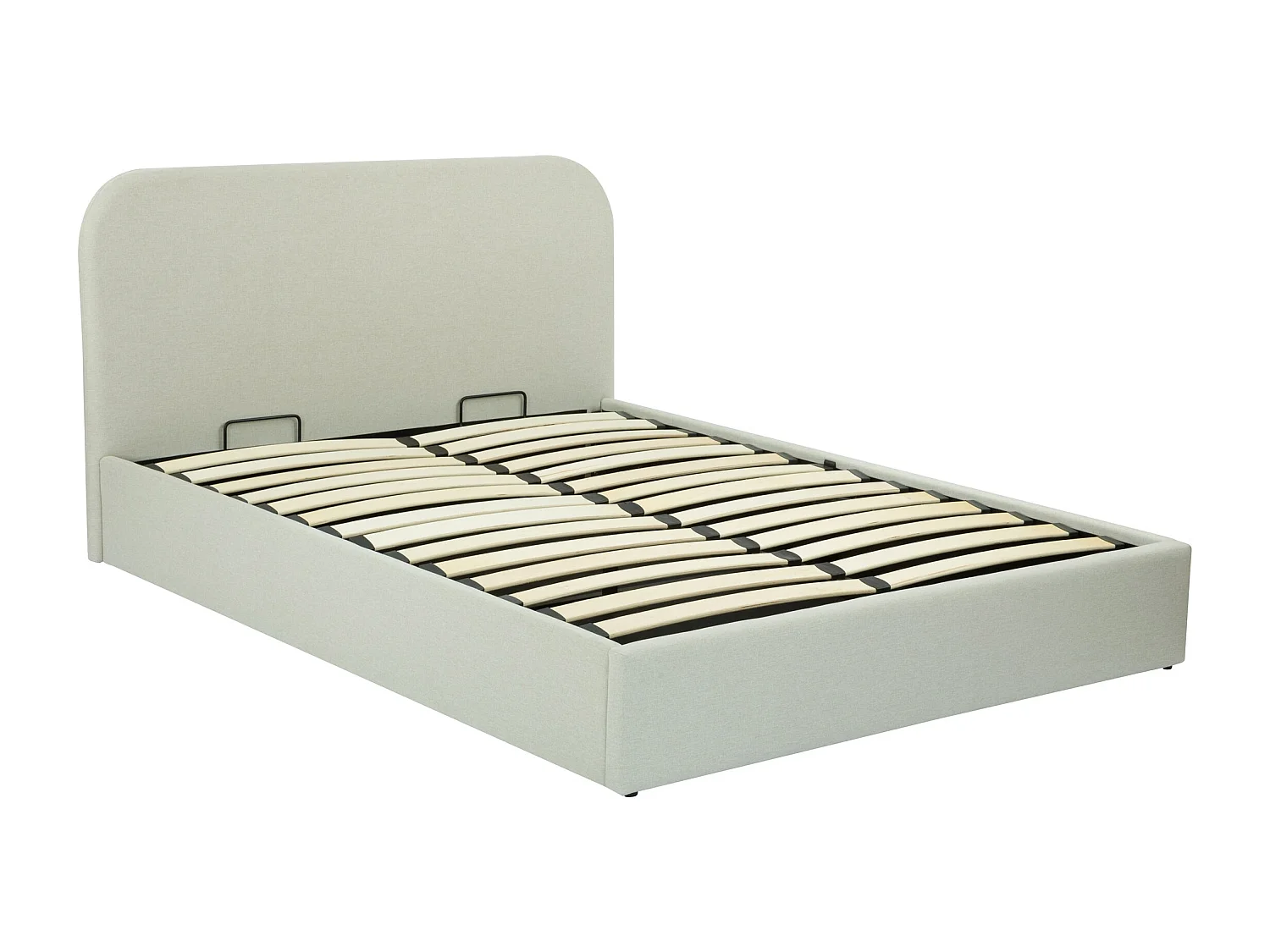 Letto contenitore 160x200 cm in tessuto grigio/beige - Tilly