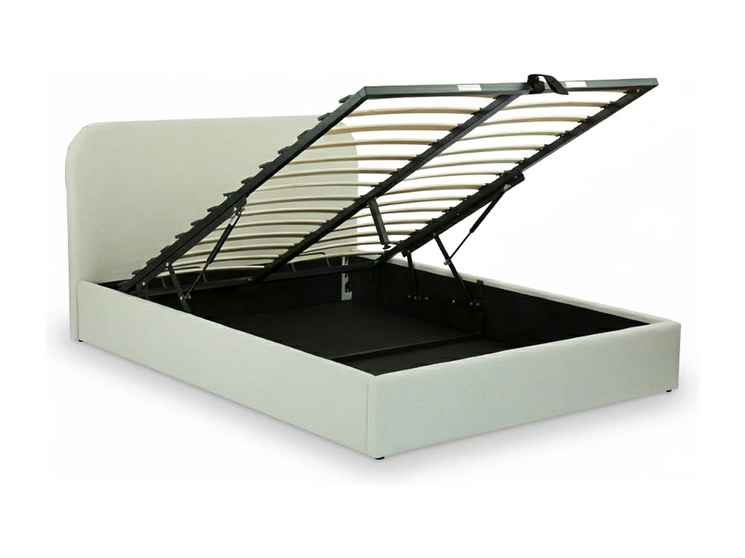 Letto contenitore 160x200 cm in tessuto grigio/beige - Tilly