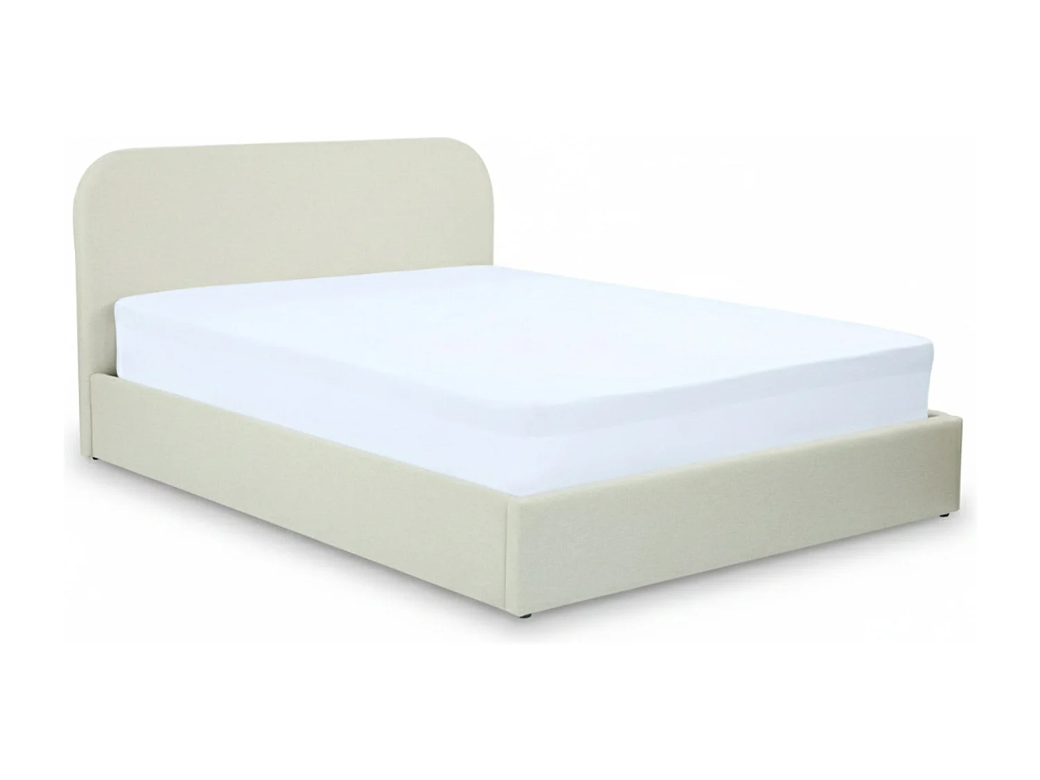 Letto contenitore 160x200 cm in tessuto grigio/beige - Tilly