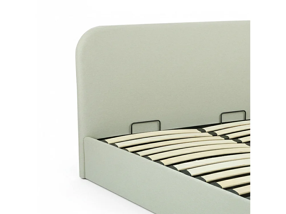 Letto contenitore 160x200 cm in tessuto grigio/beige - Tilly