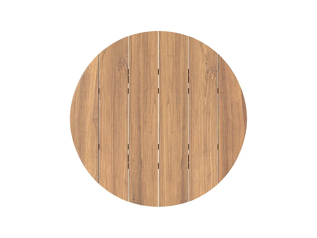 Table basse ronde de jardin en bois de teck massif D80 cm - Aurland