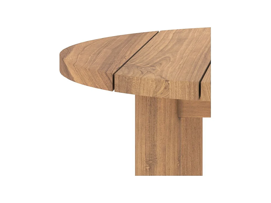 Table basse ronde de jardin en bois de teck massif D80 cm - Aurland