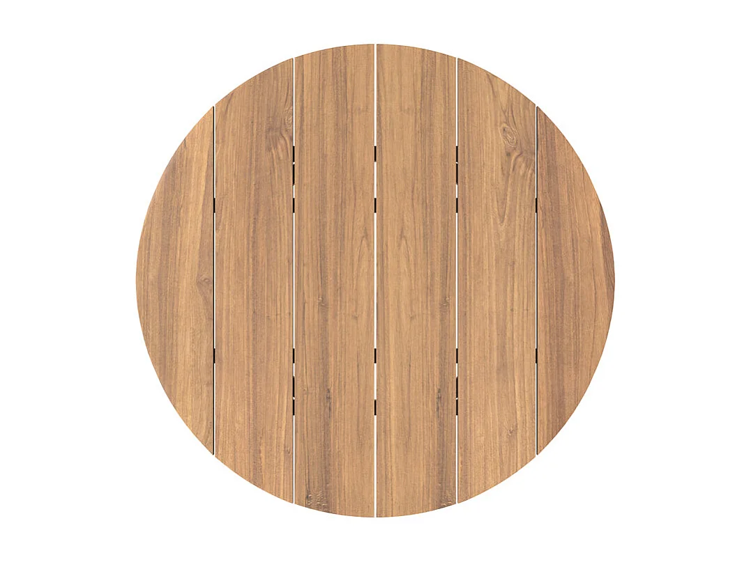 Table basse ronde de jardin en bois de teck massif D80 cm - Aurland