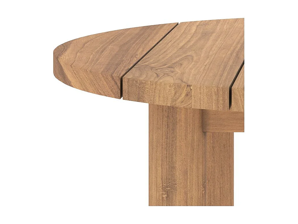 Table basse ronde de jardin en bois de teck massif D80 cm - Aurland