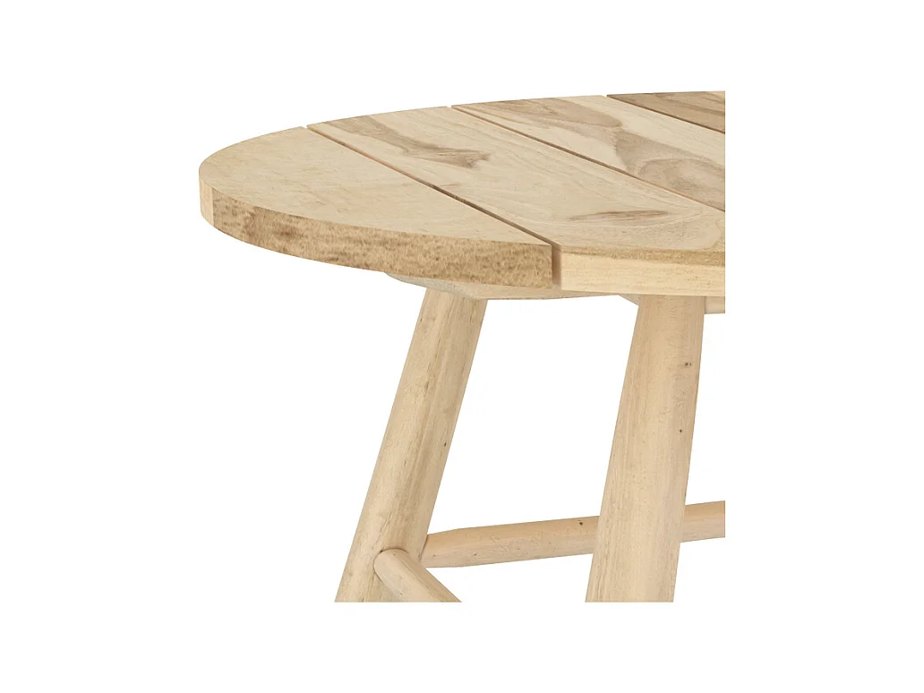Tavolino da giardino in rami di teak D80 cm - Makam