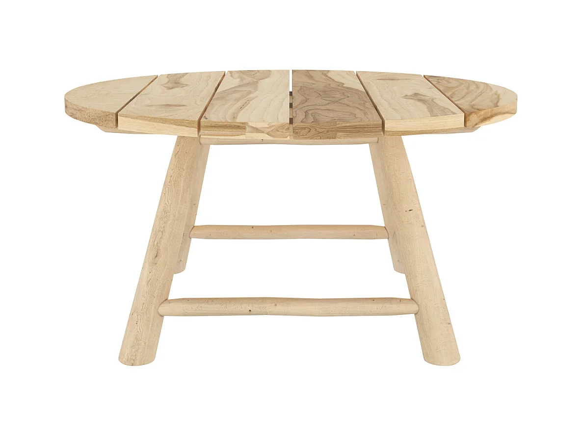 Tavolino da giardino in rami di teak D80 cm - Makam