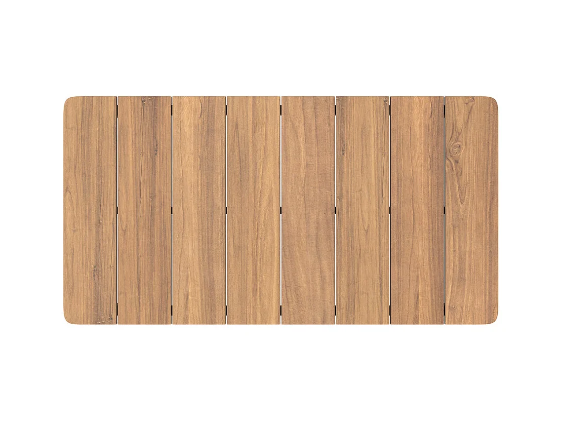 Tavolino da giardino rettangolare in legno massiccio di teak - Nadila