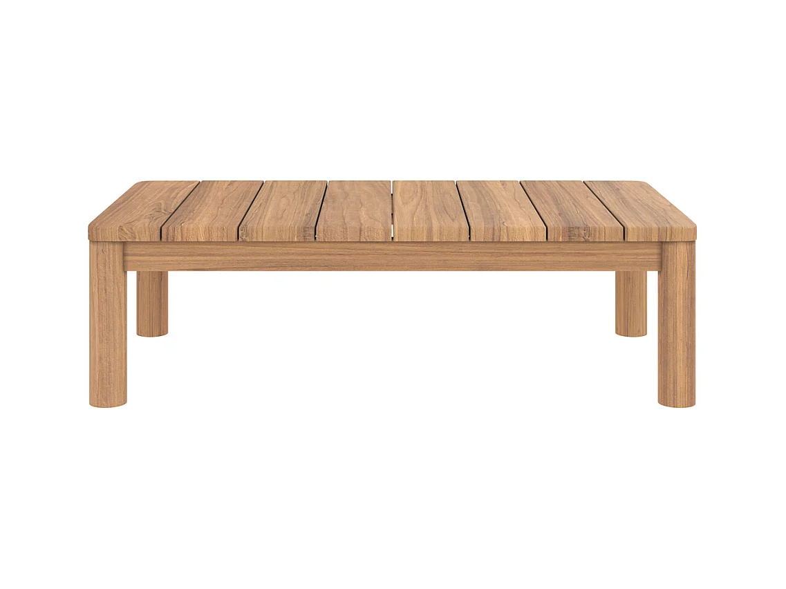Tavolino da giardino rettangolare in legno massiccio di teak - Nadila