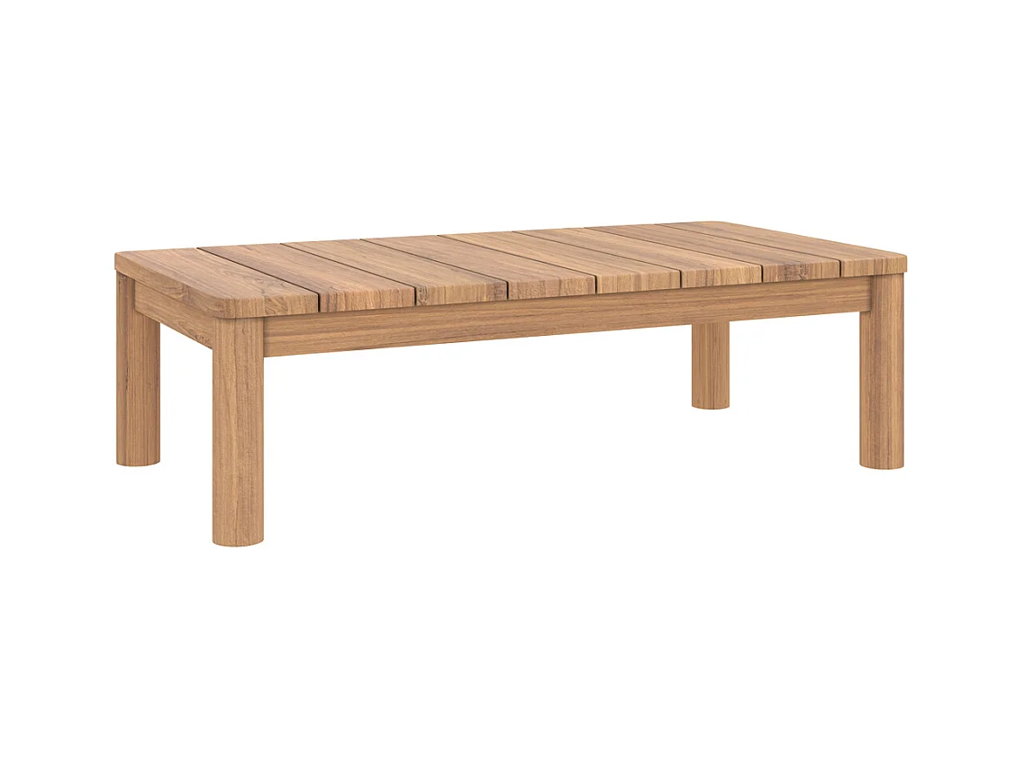 Table basse rectangulaire de jardin en bois de teck massif - Nadila