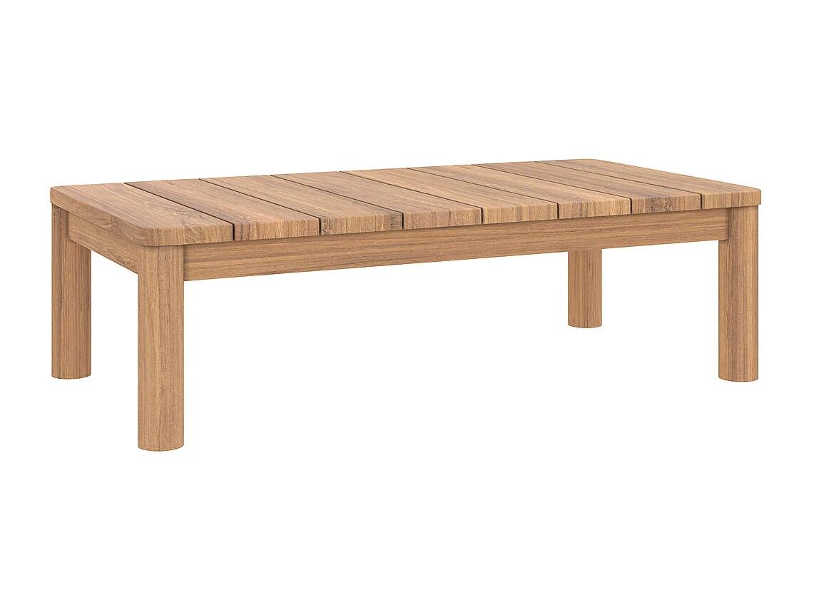 Table basse rectangulaire de jardin en bois de teck massif - Nadila