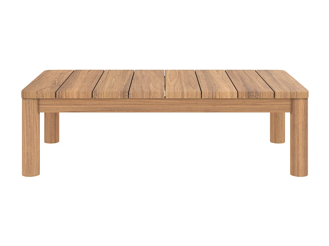 Table basse rectangulaire de jardin en bois de teck massif - Nadila