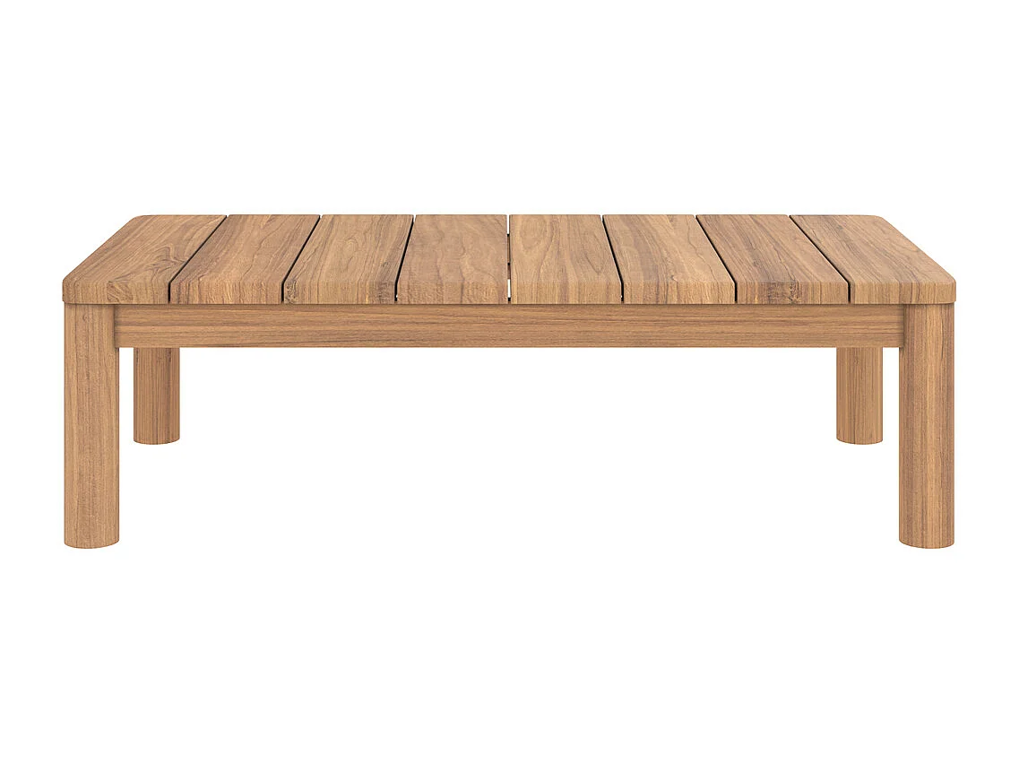 Table basse rectangulaire de jardin en bois de teck massif - Nadila