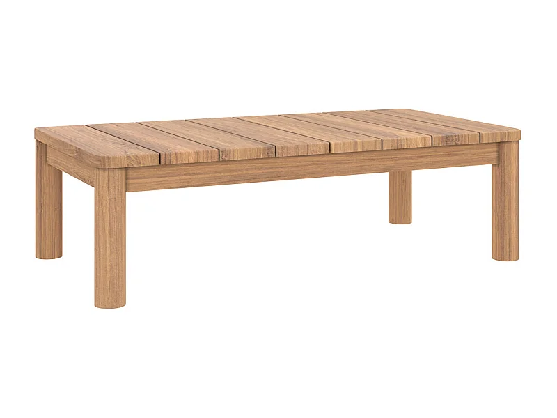 Table basse rectangulaire de jardin en bois de teck massif - Nadila